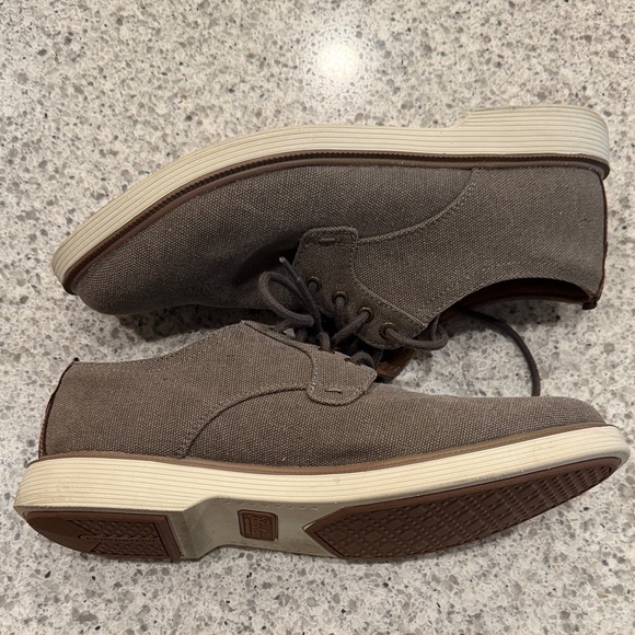 Men's Size 8 Florsheim Canvas Derby Shoes Grey/Brown - Picture 7 of 9